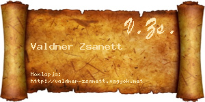 Valdner Zsanett névjegykártya